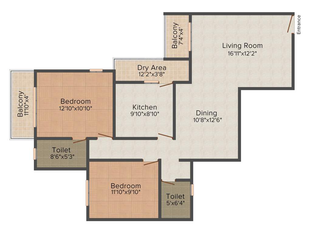Olive Celestina (2BHK+2T (1,270 sq ft) 1270 sq ft)