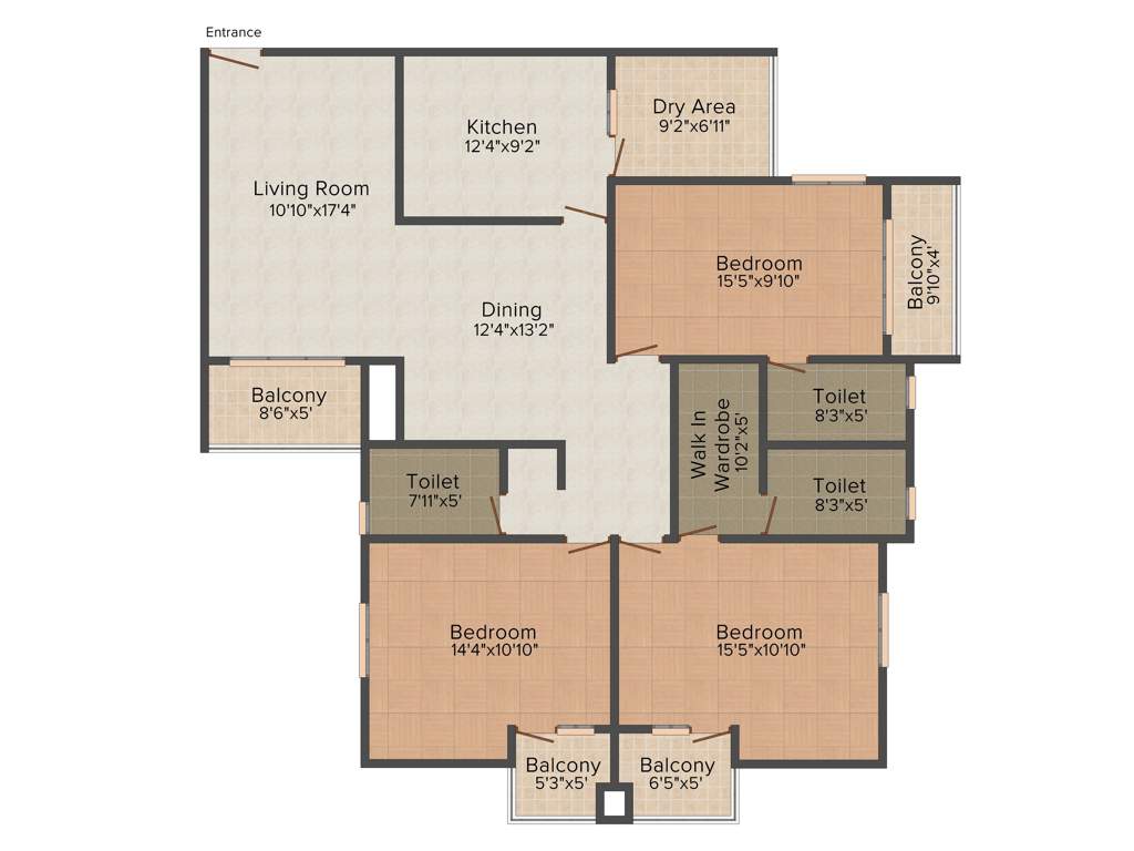 Olive Celestina (3BHK+3T (1,885 sq ft) 1885 sq ft)