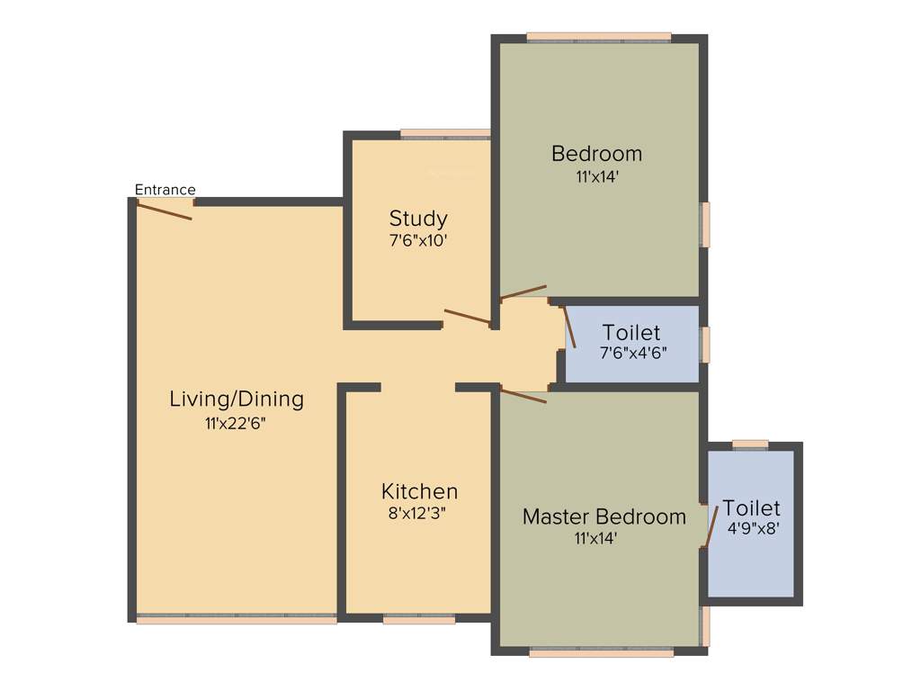 DLH Udaka Heights (2BHK+2T (1,436 sq ft) + Study Room 1436 sq ft)