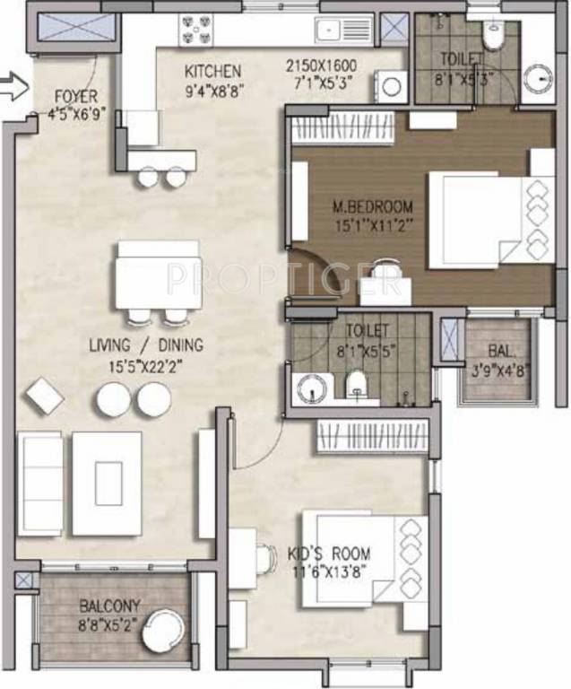 Brigade Mountain View (2BHK+2T (1,320 sq ft) 1320 sq ft) Brigade Mountain View (2BHK+2T (1,320 sq ft) 1320 sq ft)