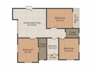 Ganguly 4 Sight Maple (3BHK+2T (1,232 sq ft) 1232 sq ft) Ganguly 4 Sight Maple (3BHK+2T (1,232 sq ft) 1232 sq ft)