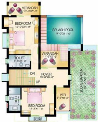 India Green Reality Sobuj Potro First Floor Plan (4BHK+4T (4,042 sq ft) + Pooja Room 4042 sq ft)