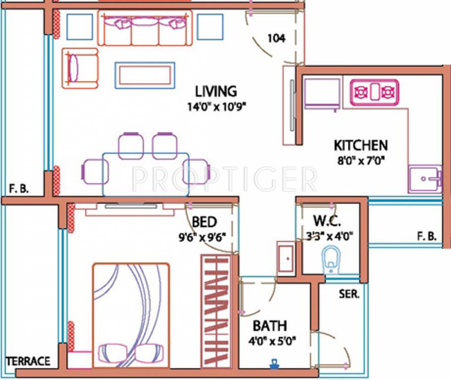 Blue Key Castello (1BHK+1T (700 sq ft) 700 sq ft)