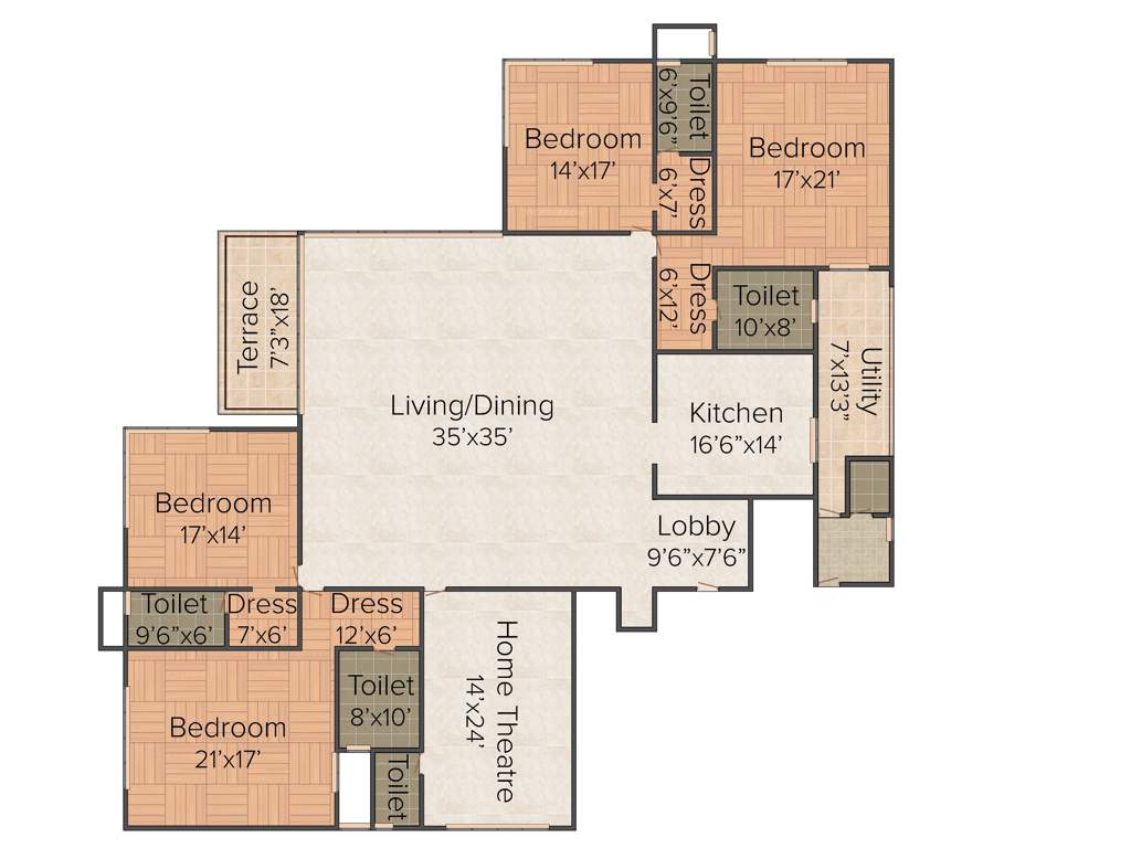 National Vivant Lifestyle (4BHK+6T (6,500 sq ft)   Servant Room 6500 sq ft)