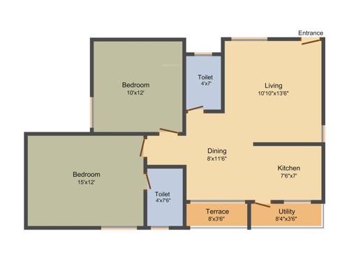  Friends Nest (2BHK+2T (925 sq ft) 925 sq ft)