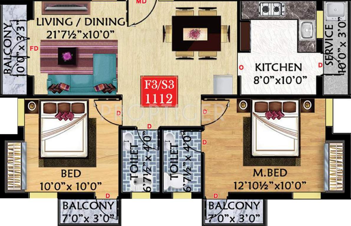 Sudhir Gyan Namo (2BHK+2T (1,112 sq ft) 1112 sq ft)