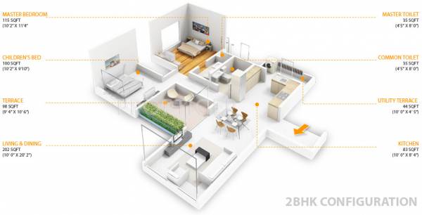 Enerrgia Skyi Ventures LLP Iris (2BHK+2T (1,009 sq ft) 1009 sq ft)