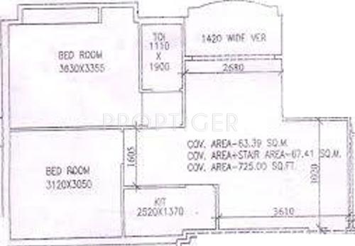 Eastern Shiba Twin (2BHK+1T (920 sq ft) 920 sq ft)