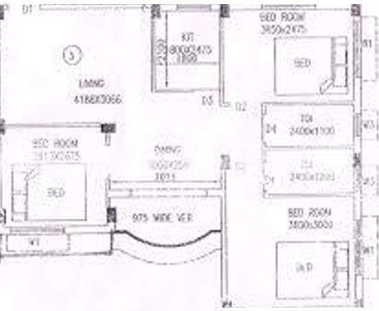 Eastern Shiba Twin (3BHK+3T (1,405 sq ft) 1405 sq ft)