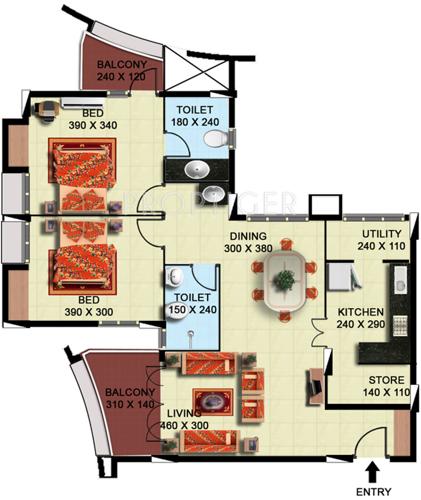 Olive Builders Wood Stock (2BHK+2T (1,311 sq ft) 1311 sq ft) Olive Builders Wood Stock (2BHK+2T (1,311 sq ft) 1311 sq ft)
