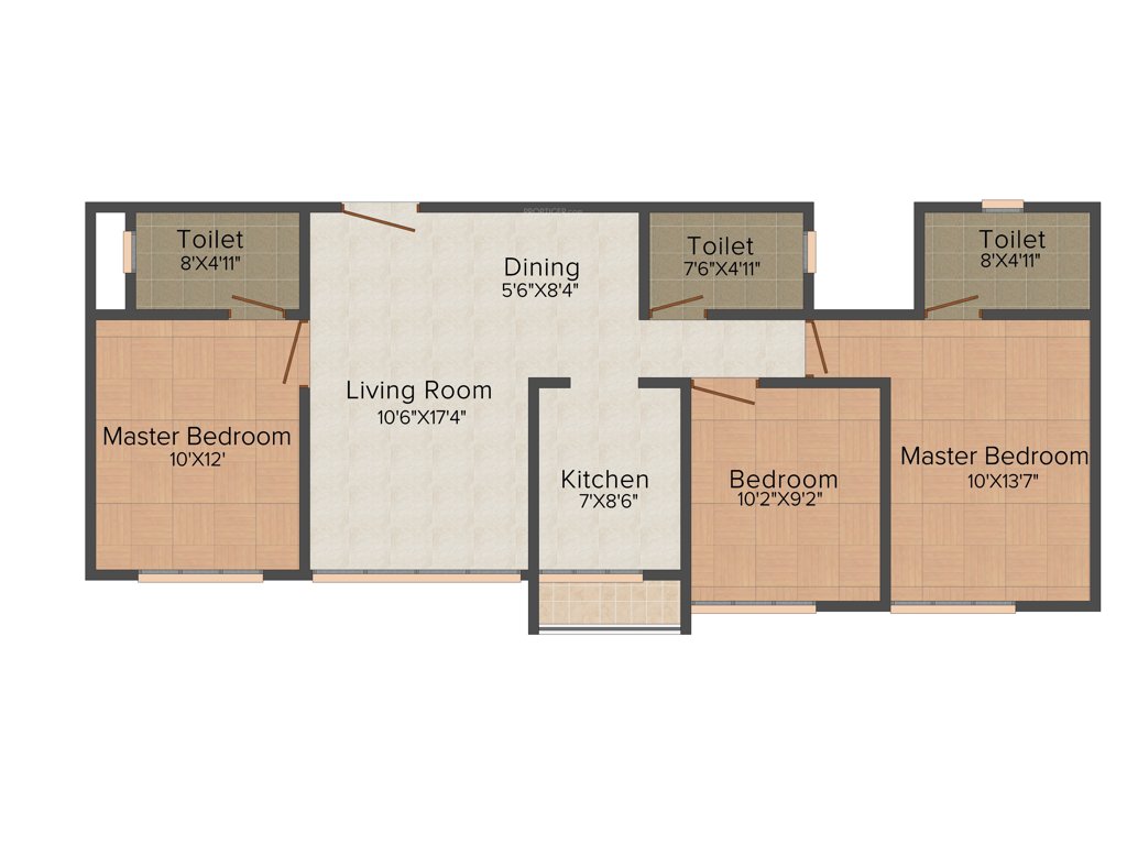 Arkade Jeevan Sarita (3BHK+3T (820 sq ft) 820 sq ft)