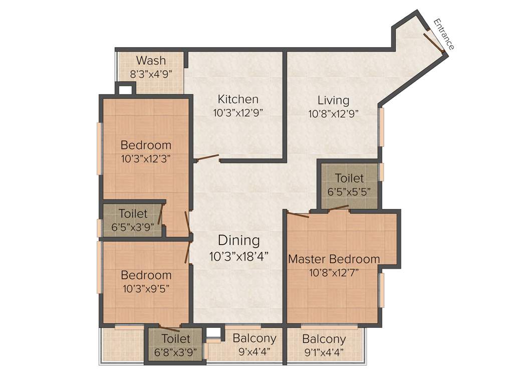 Jewel Water Lilly (3BHK+3T (1,570 sq ft) 1570 sq ft)