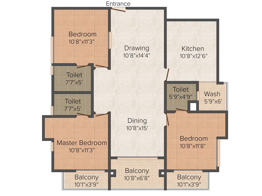 Jewel Water Lilly (3BHK+3T (1,615 sq ft) 1615 sq ft)