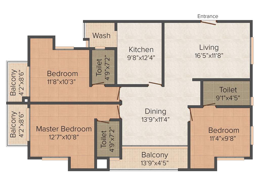Jewel Water Lilly (3BHK+3T (1,670 sq ft) 1670 sq ft)