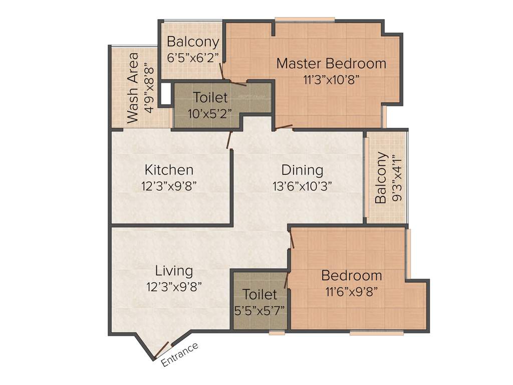 Jewel Water Lilly (2BHK+2T (1,265 sq ft) 1265 sq ft)