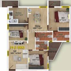 Pelican Crawford Enclave (3BHK+3T (1,251 sq ft) + Study Room 1251 sq ft)