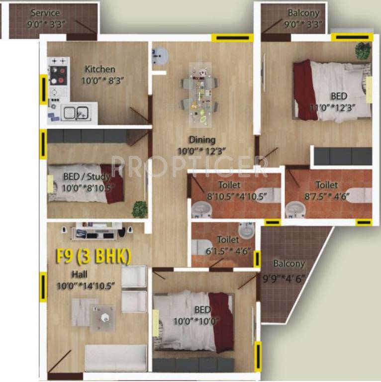 Pelican Crawford Enclave (3BHK+3T (1,251 sq ft) + Study Room 1251 sq ft)