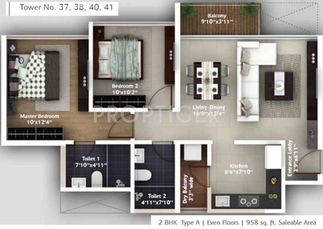 Amanora Amanora Adreno Towers (2BHK+2T (958 sq ft) 958 sq ft) Amanora Amanora Adreno Towers (2BHK+2T (958 sq ft) 958 sq ft)