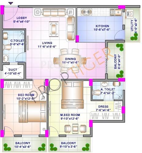 Sowparnika Sanvi (2BHK+2T (1,214 sq ft) 1214 sq ft)