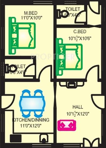 STBL Lakshmi Venkateswara Gardens Villa (2BHK+2T (1,350 sq ft) 1350 sq ft)