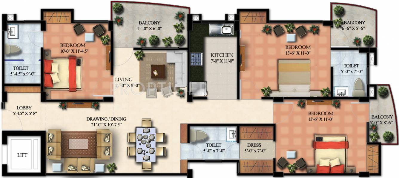 Jeevan Heights (3BHK+3T (1,760 sq ft) 1760 sq ft)  Jeevan Heights (3BHK+3T (1,760 sq ft) 1760 sq ft)