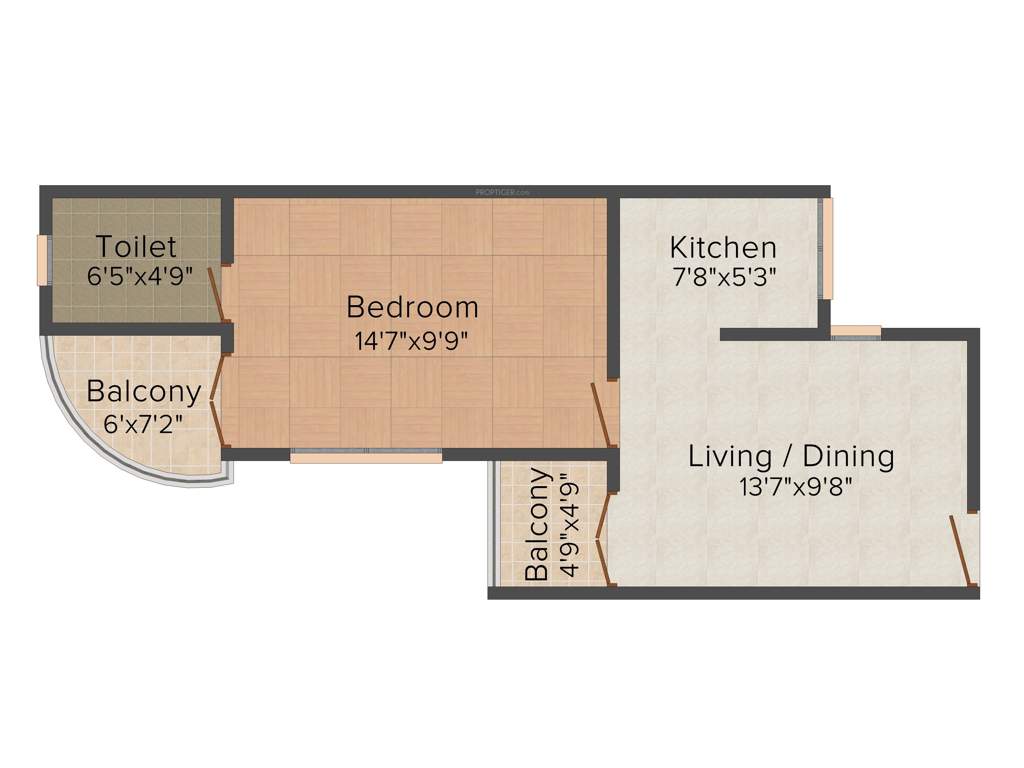 AC Geeyem Enclave (1BHK+1T (589 sq ft) 589 sq ft)