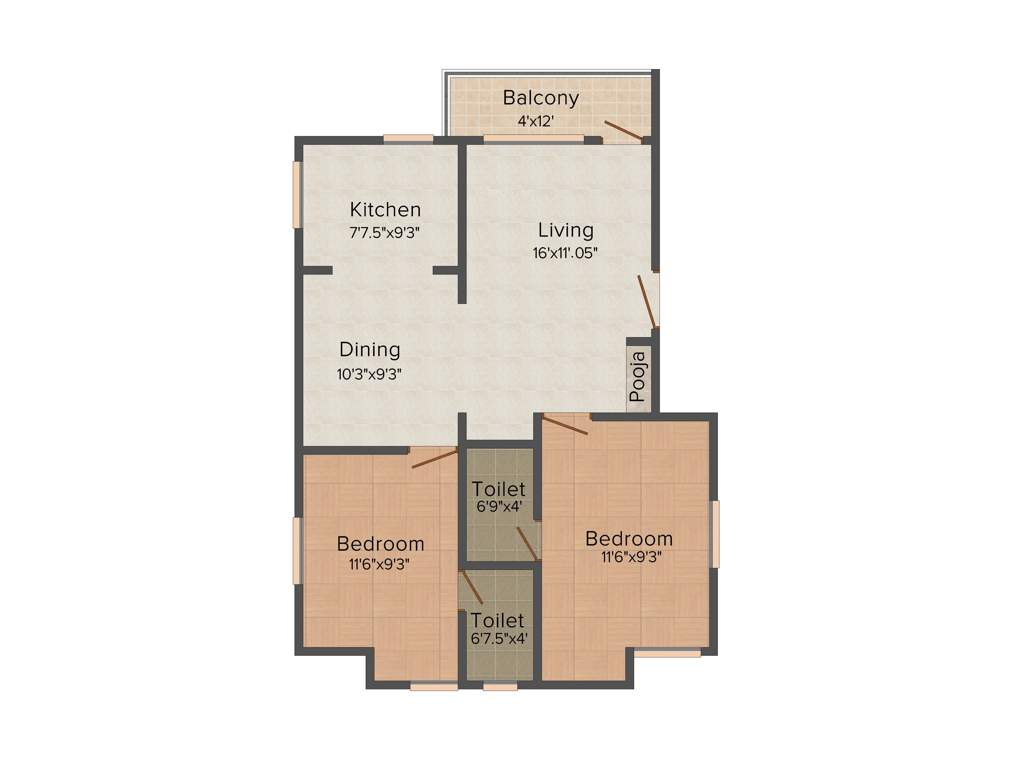 Himayam Fenbreeze Apartments (2BHK+2T (1,080 sq ft) 1080 sq ft)