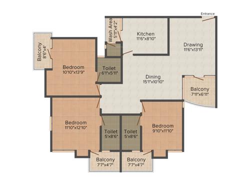 Jewel River Woods (3BHK+4T (1,645 sq ft) 1645 sq ft)