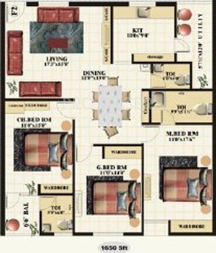 Shree Sun N Moon Heights (3BHK+3T (1,650 sq ft) 1650 sq ft)