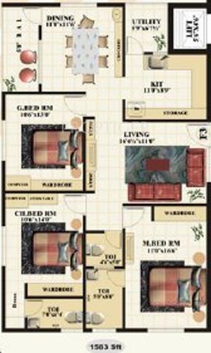 Shree Sun N Moon Heights (3BHK+3T (1,503 sq ft) 1503 sq ft)