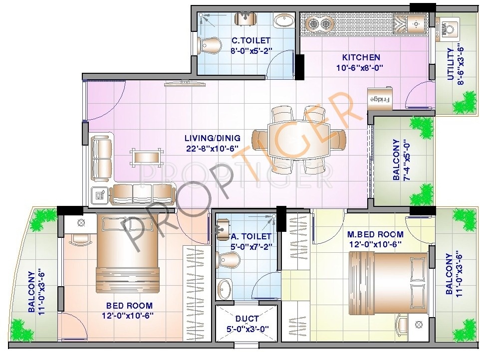 Sowparnika Sanvi (2BHK+2T (1,129 sq ft) 1129 sq ft)