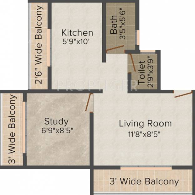 La Vinayaka Residency (1BHK+1T (522 sq ft) + Study Room 522 sq ft)