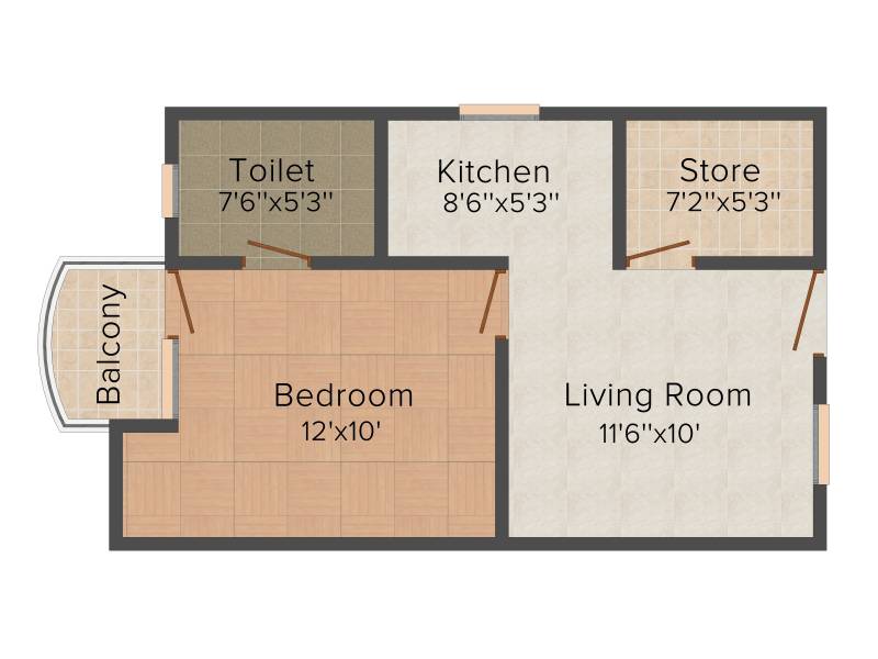 Ashray Apartment (1BHK+1T (565 sq ft) 565 sq ft)