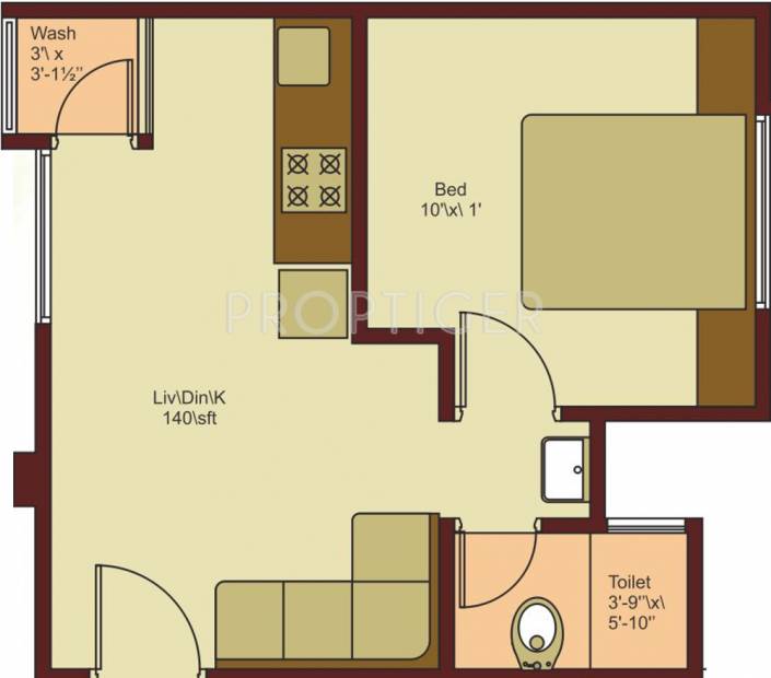 Northway Eklavya (1BHK+1T (449 sq ft) 449 sq ft)