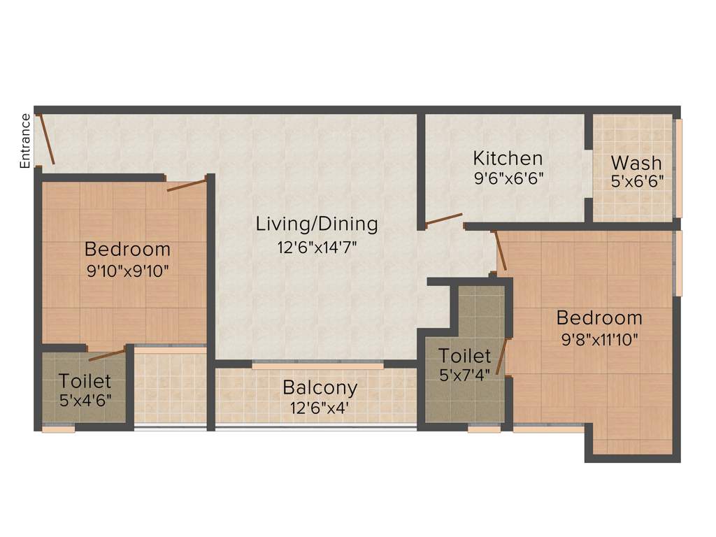 Jewel Pristine Greens (2BHK+2T (948 sq ft) 948 sq ft)