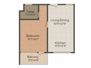 Amarnath Aggarwal Amravati Hills 1BHK+1T (671 sq ft)