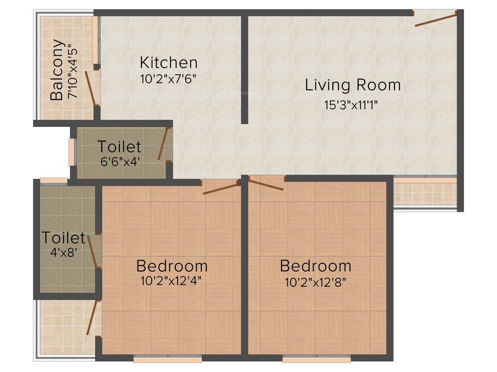 Northway Sunrise (2BHK+2T (1,000 sq ft) 1000 sq ft)
