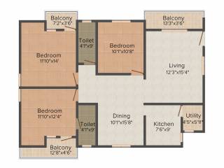 Shivashakthi Orchids (3BHK+2T (1,415 sq ft) 1415 sq ft) Shivashakthi Orchids (3BHK+2T (1,415 sq ft) 1415 sq ft)