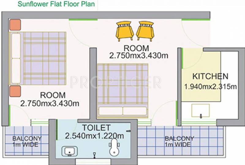 Amarnath Aggarwal Amravati Apartments (2BHK+1T (473 sq ft) 473 sq ft)