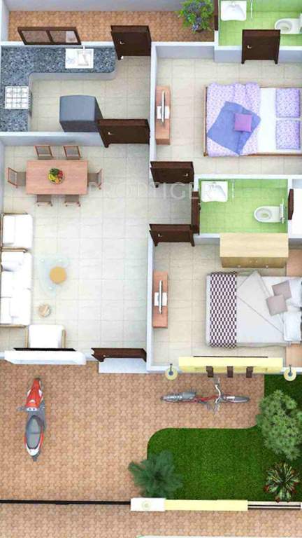 Shrishti Shree Dham Residency (2BHK+2T (1,000 sq ft) 1000 sq ft)