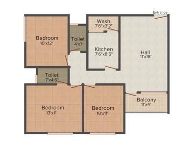 Ishaan Builders and Developer Park 3BHK+2T (1,450 sq ft)