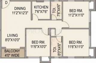 Mounthill The Pyramid (3BHK+2T (1,322 sq ft) 1322 sq ft)