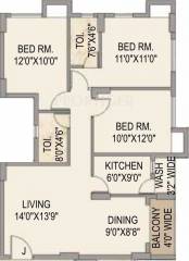 Mounthill The Pyramid (3BHK+2T (1,416 sq ft) 1416 sq ft)