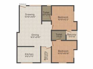 Jewel Ridge View (2BHK+2T (1,045 sq ft) 1045 sq ft)