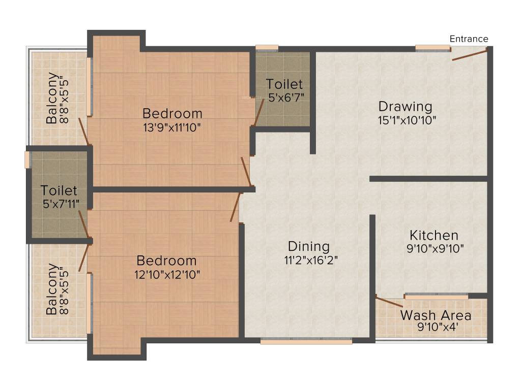 Jewel Ridge View (2BHK+2T (1,305 sq ft) 1305 sq ft)
