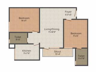 Vipul Pratham Apartments (2BHK+2T (1,245 sq ft) 1245 sq ft) Vipul Pratham Apartments (2BHK+2T (1,245 sq ft) 1245 sq ft)