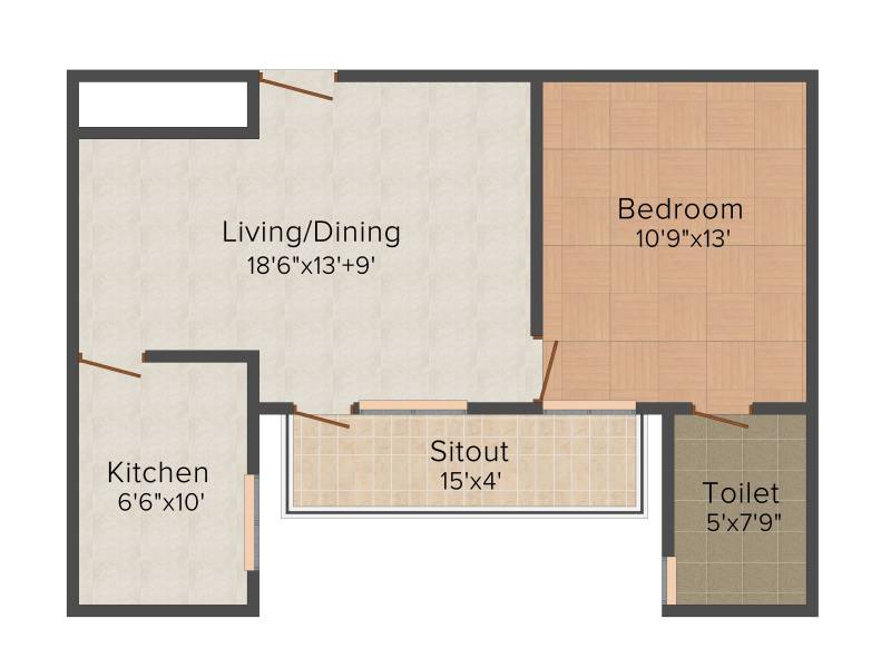 Vipul Pratham Apartments (1BHK+1T (815 sq ft) 815 sq ft)