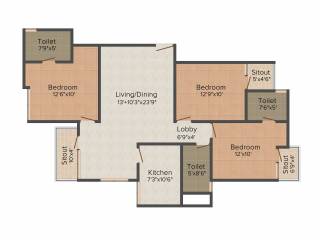 Vipul Pratham Apartments (3BHK+3T (1,610 sq ft) 1610 sq ft) Vipul Pratham Apartments (3BHK+3T (1,610 sq ft) 1610 sq ft)