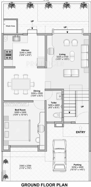 Nagpal Meadows Uptown Row Houses Floor Plan (3BHK+3T (1,460 sq ft) 1460 sq ft)