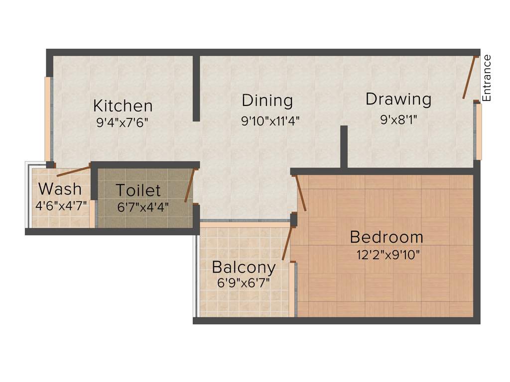 Jewel Crest View (1BHK+1T (630 sq ft) 630 sq ft)